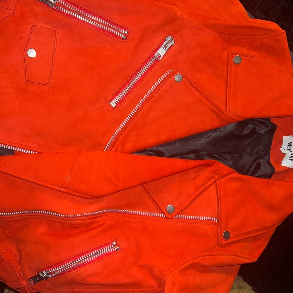 ASOS Red Suede Jacket - Picture 2 of 4